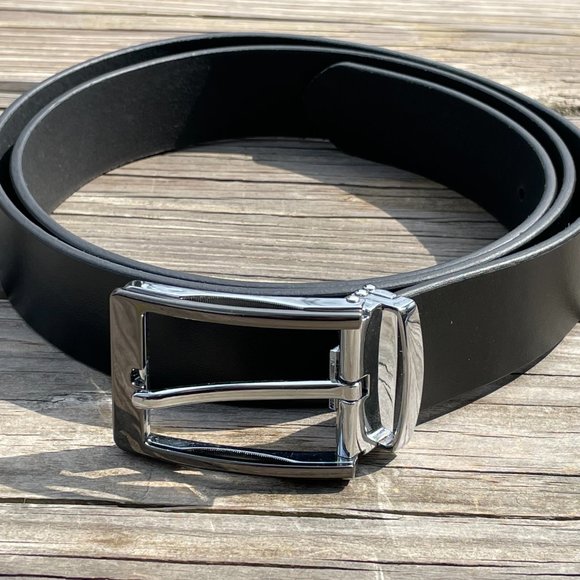 Men's Handmade Leather Belt Black Size 43/44 Handmade in Pakistan - Picture 3 of 14